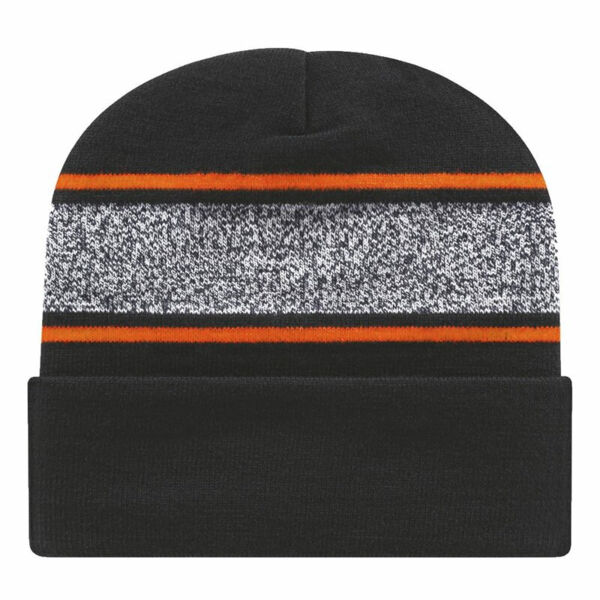 USA-Made Variegated Striped Cuffed Beanie Thumbnail