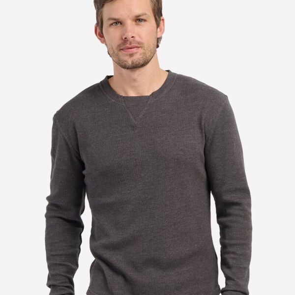 Men's Waffle Knit Long Sleeve T-Shirt Thumbnail