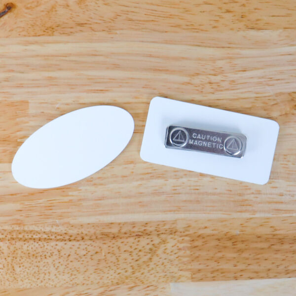 Sublimation Rectangle & Oval Name Badges with Magnet Thumbnail