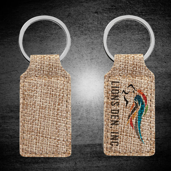 Blank Sublimatable Burlap Keychain Thumbnail
