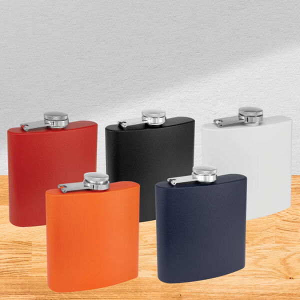 Blank Matte 6 oz. Stainless Steel Flasks Thumbnail