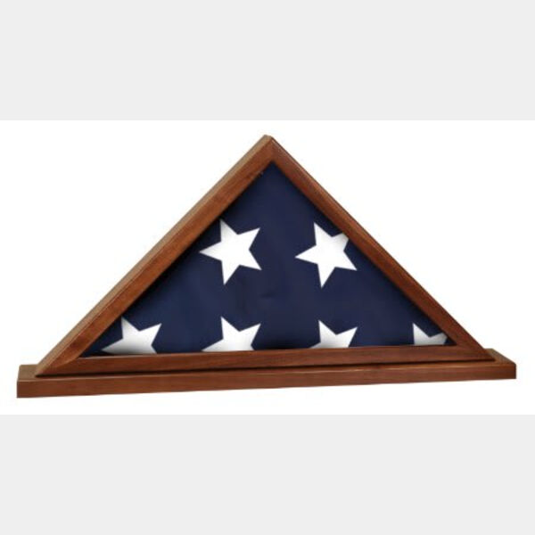 16 1/4" x 8 1/4" Genuine Flag Display Case with Base Attached Thumbnail