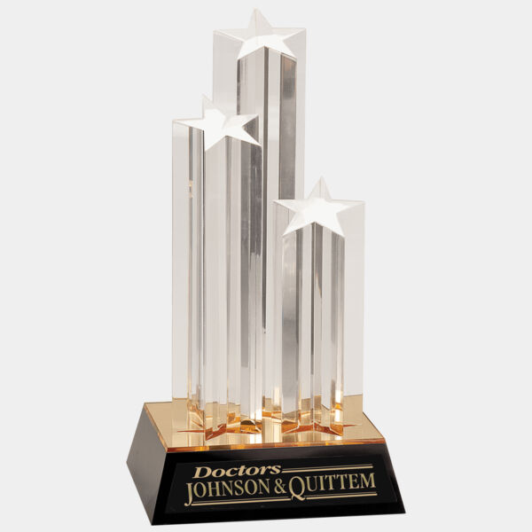 11 3/4" Triple Star Column Acrylic with / Base Thumbnail