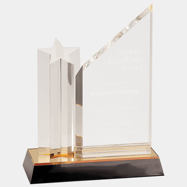 9" Star Column Acrylic with Plaque and / Base Thumbnail