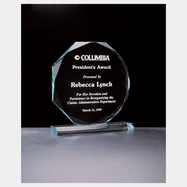 7" x 7 3/4" Octagon Series Jade Acrylic Award Thumbnail