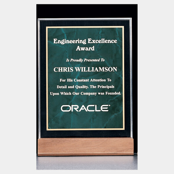 5" x 7 5/8" Emerald Marble Acrylic Award with American Base Thumbnail