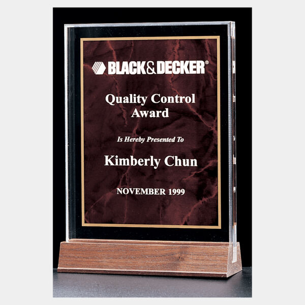 5" x 7 5/8" Ruby Marble Acrylic Award with American Base Thumbnail