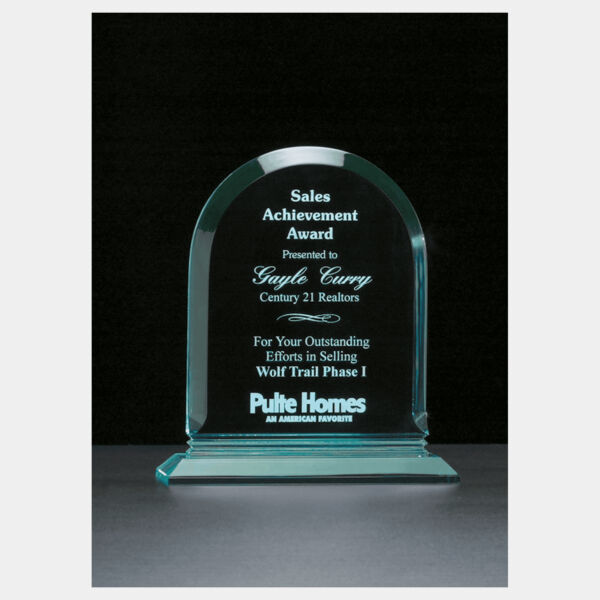 6 1/2" x 7 3/4" Arch Series Jade Acrylic Award Thumbnail