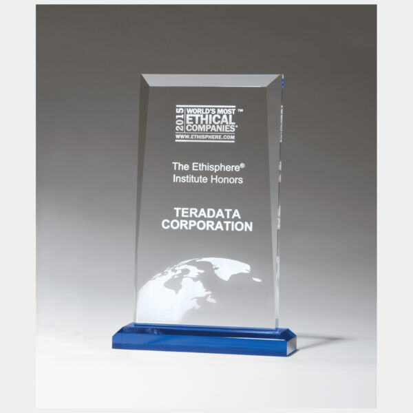 5 1/2" x 8 3/4" Apex Series Acrylic Award with Highlights and Base Thumbnail