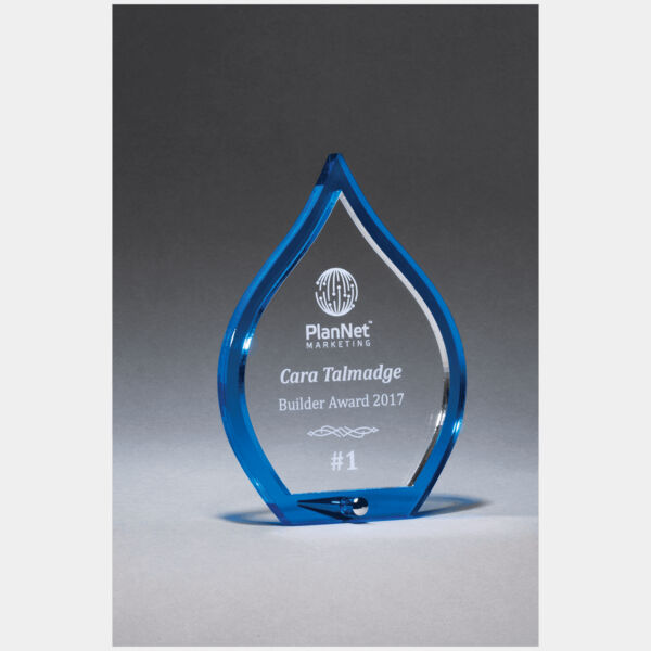 6" x 8 1/4" Flame Acrylic with Pop-Out Center and Metal Post Thumbnail