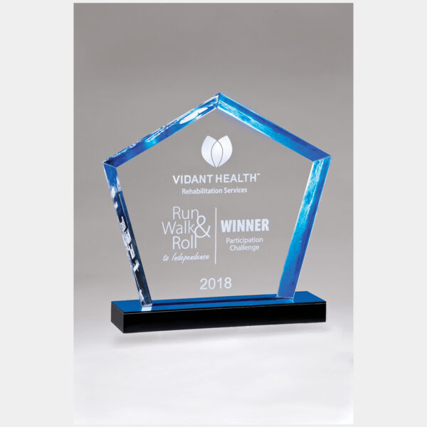 6" x 7" Diamond Series Acrylic Award with Accent- Mirror Topped Base Thumbnail