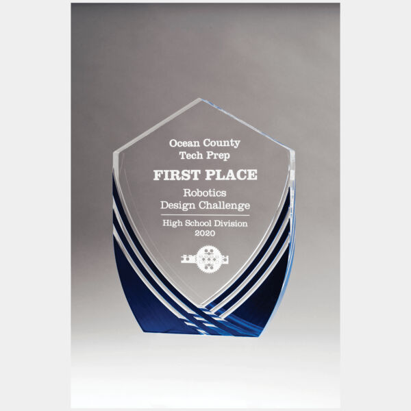 7 3/8" x 9 1/2" Shield Series Acrylic with Polished Score Lines and Metallic Accent Thumbnail