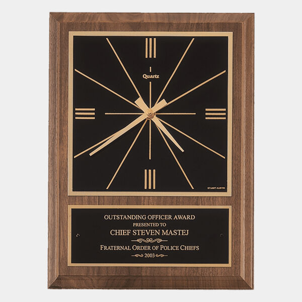 9" x 12" American Square Face Quartz Clock with Plate Thumbnail