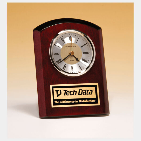 5" x 7" Piano Finish Clock, Diamond Spun Dial,Three Hand Movement with Plate Thumbnail