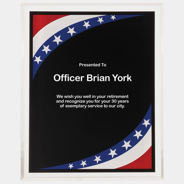 9" x 11" Stars & Stripes Border -Plaq Acrylic Thumbnail