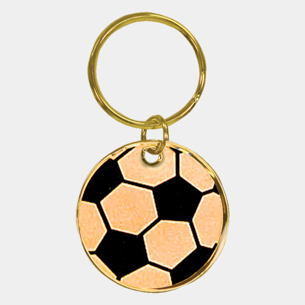 1 1/2" Soccer Brass Keychain Thumbnail