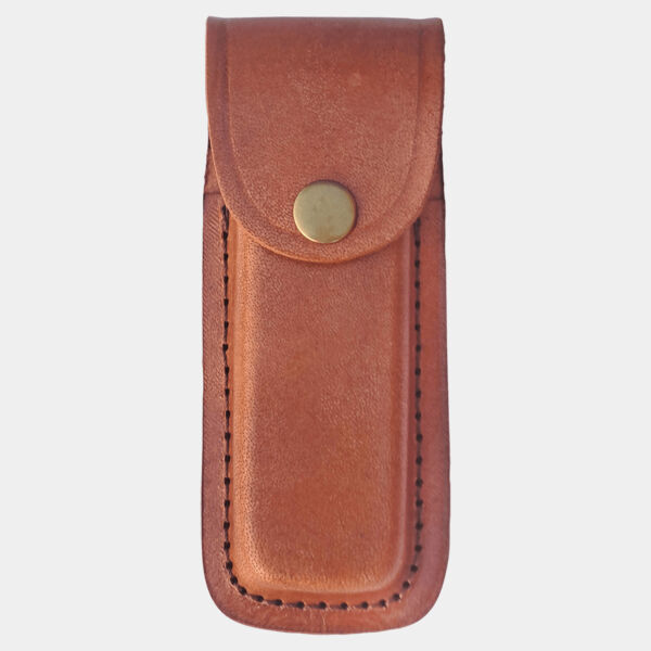 Bison River Leather Sheath with Snap Closure for Folding Knife up to 5" Long Closed Thumbnail