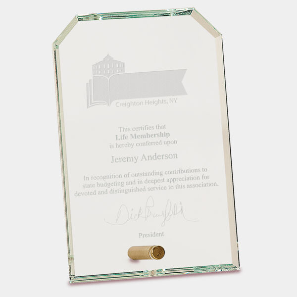 4" x 6" Clipped Corners Rectangle CrystalEdge Glass Thumbnail