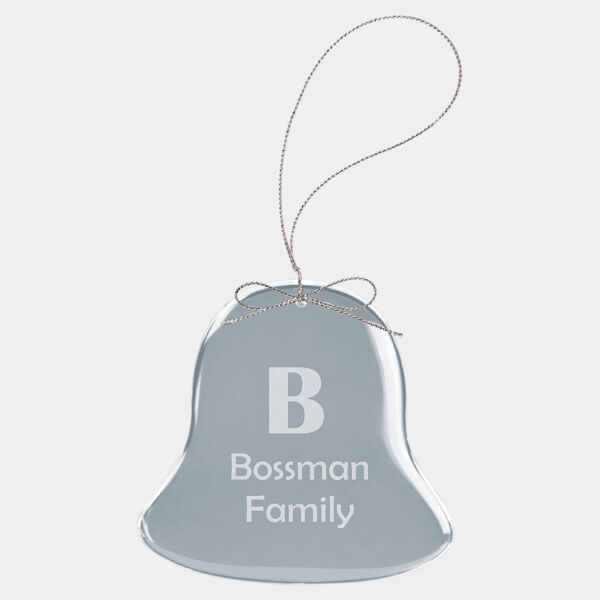 3" Bell Glass Ornament with String Thumbnail