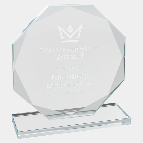 6" Octagon Glass Award Thumbnail