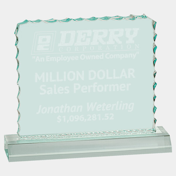 6 1/2" x 5 1/2" Jade Cracked Ice Acrylic Blank with Base Thumbnail