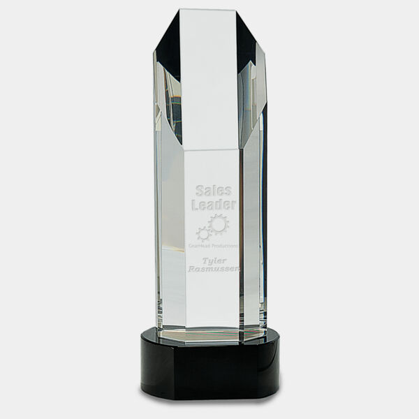 10 3/4" Octagon Slant-Top Crystal on Pedestal Base Thumbnail