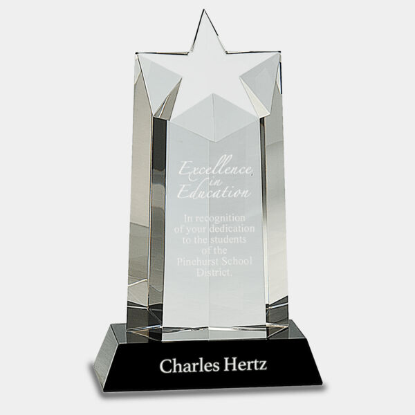 9 1/4" Crystal Star Column on Pedestal Base Thumbnail