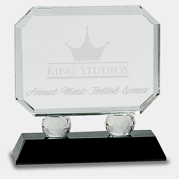 6" Rectangle Crystal on Pedestal Base Thumbnail