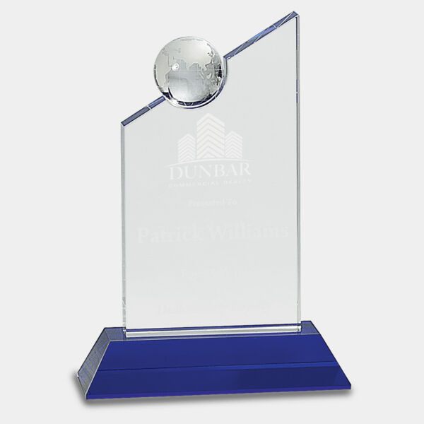 8 1/4" Crystal with Inset Crystal Globe and Base Thumbnail