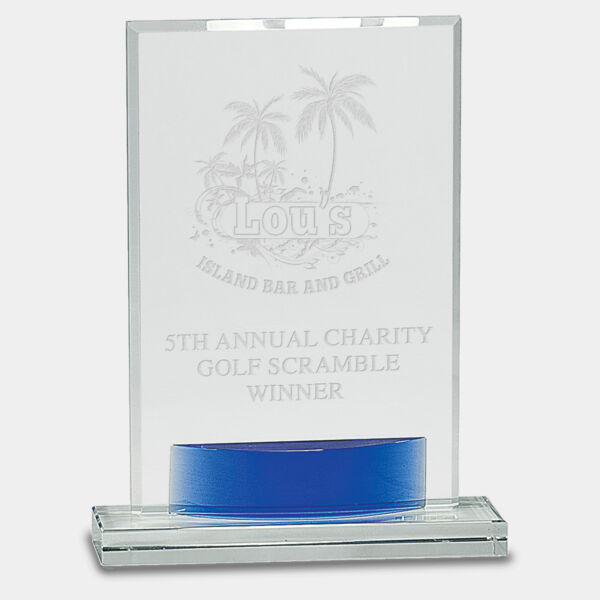 8 1/2" Crystal Rectangle with Accent Thumbnail