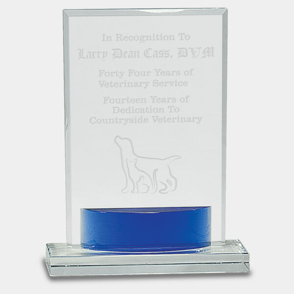 7 3/4" Crystal Rectangle with Accent Thumbnail