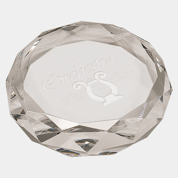 3" Round Crystal Paperweight Thumbnail