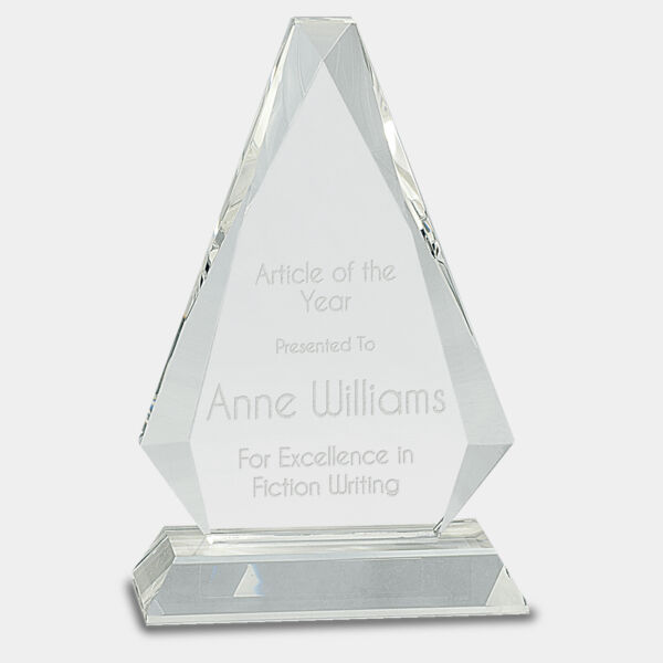 8" Crystal Triangle on Pedestal Base Thumbnail