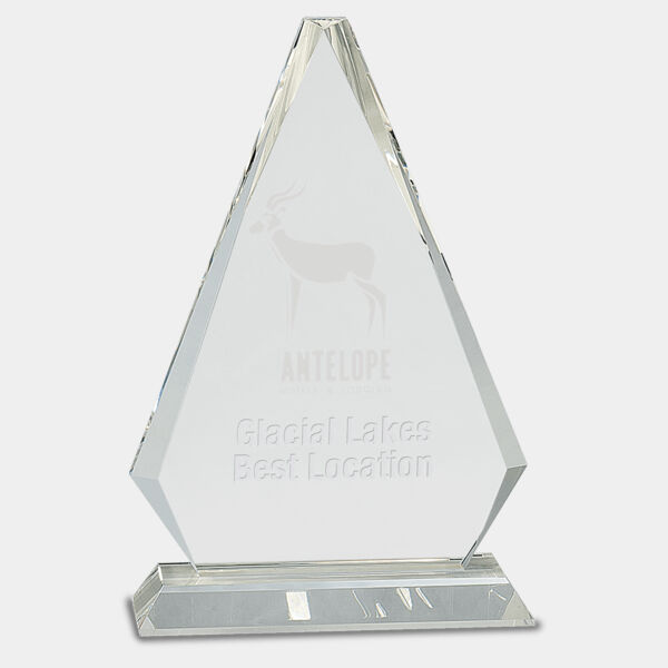 10 3/4" Crystal Triangle on Pedestal Base Thumbnail