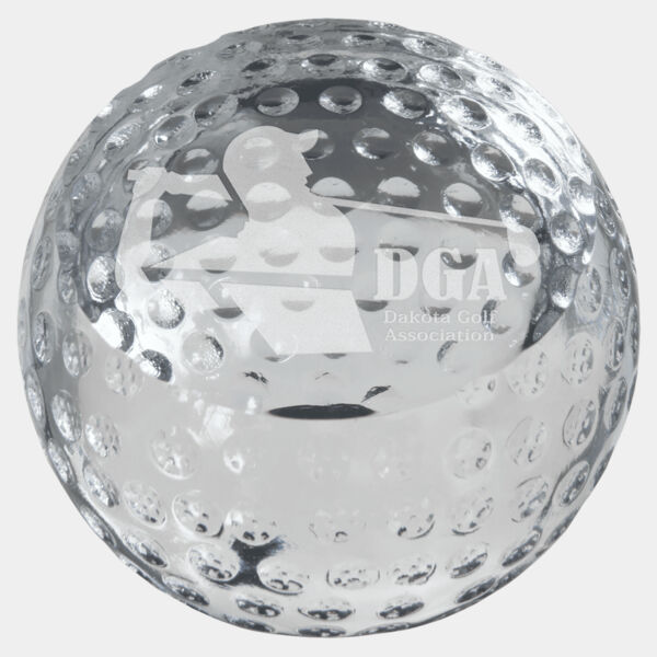3 1/8" Crystal Golf Ball Paperweight Thumbnail