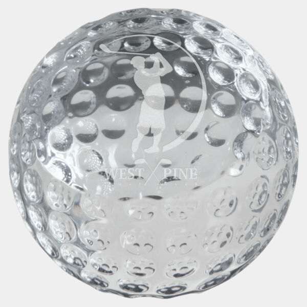 2 3/8" Crystal Golf Ball Paperweight Thumbnail