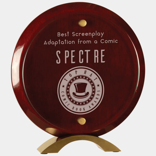 8 1/2" Round Piano Finish Floating Jade Glass Standup Thumbnail