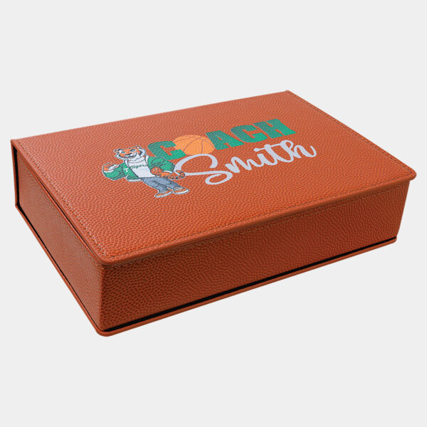 6 oz. Basketball Laserable Leatherette Flask Gift Set Thumbnail