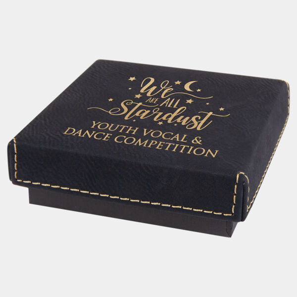 3 1/2" x 3 1/2" Medal Box with Laserable Leatherette Lid Thumbnail