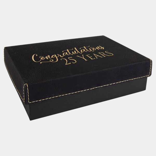 7 3/8" x 5 3/4" Gift Box with Laserable Leatherette Lid Thumbnail