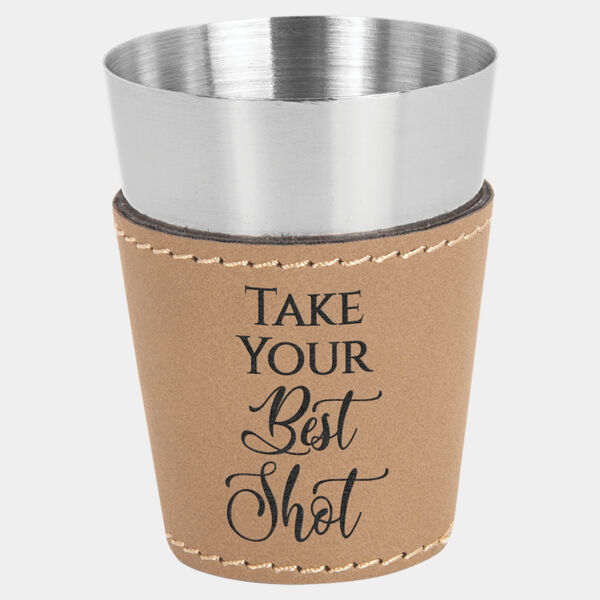 2 oz. Laserable Leatherette & Shot Glass Thumbnail
