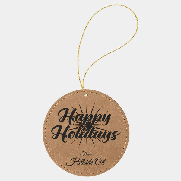 Laserable Leatherette Round Ornament with String Thumbnail