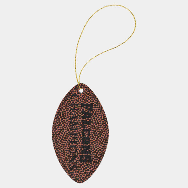Football Laserable Leatherette Ornament with String Thumbnail