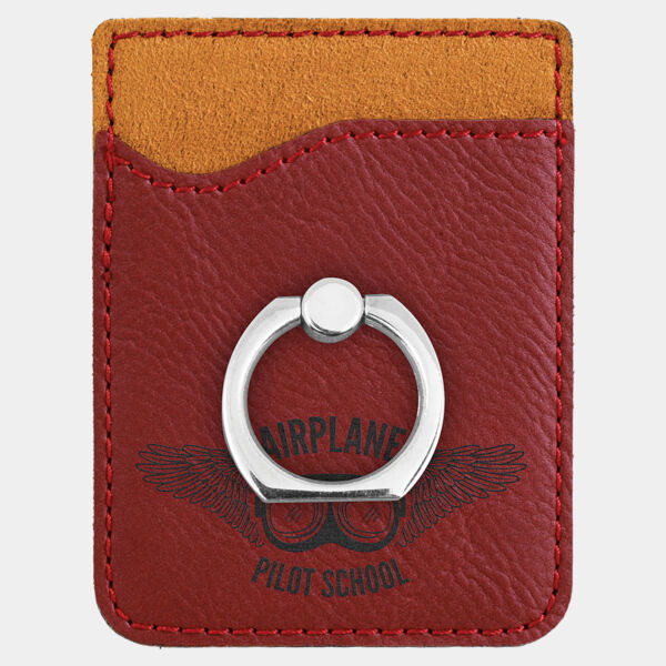 Rose Laserable Leatherette Phone Wallet with Ring Thumbnail