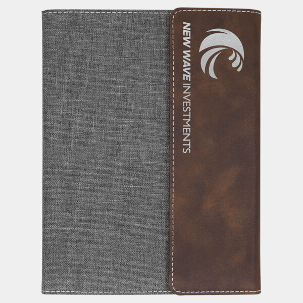 7" x 9" Rustic/ Leatherette / Canvas Portfolio with Notepad Thumbnail