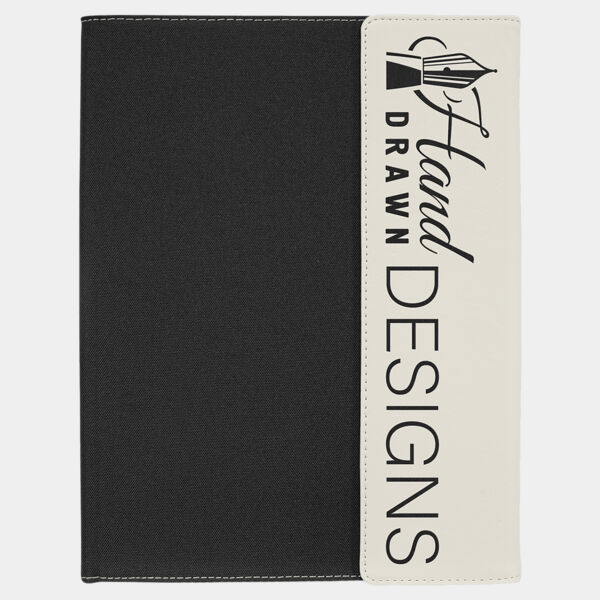 9 1/2" x 12" Laserable Leatherette / Canvas Portfolio with Note Pad Thumbnail