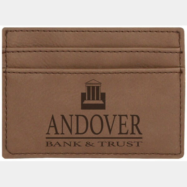 4" x 2 3/4" Laserable Leatherette Wallet Clip Thumbnail