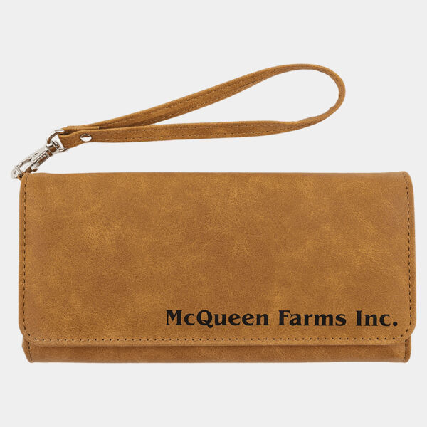 Wallet with Strap - Laserable Leatherette, Creekside Collection, 7 1/2" x 4" Thumbnail