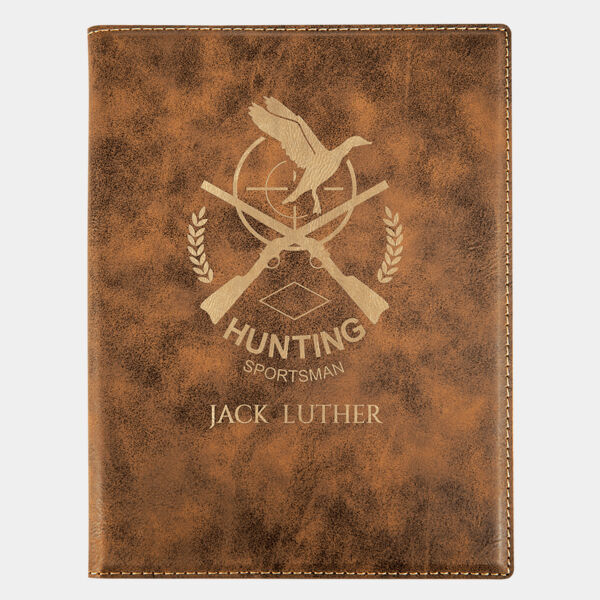 7" x 9" Rustic/ Laserable Leatherette Small Portfolio with Notepad Thumbnail