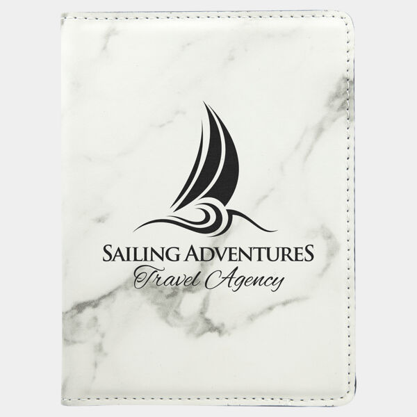 4 1/4" x 5 1/2" Marble Laserable Leatherette Passport Holder Thumbnail